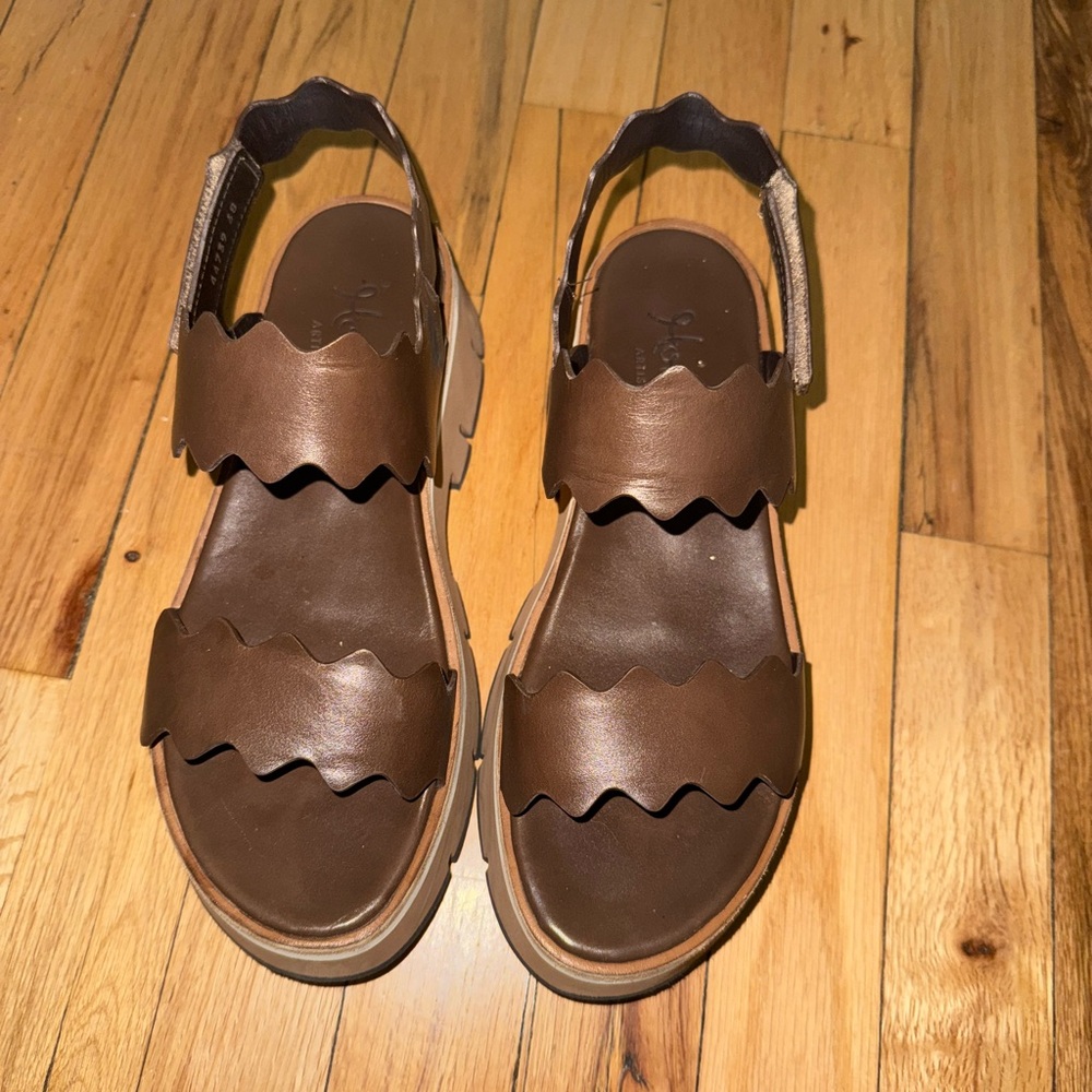 Homers Chocolate Brown sandals, made in Spain, size 38